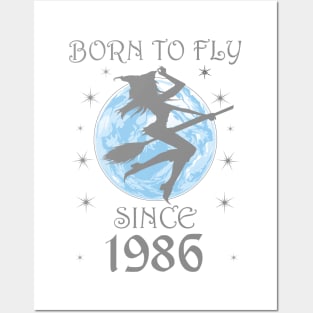 BORN TO FLY SINCE 1952 WITCHCRAFT T-SHIRT | WICCA BIRTHDAY WITCH GIFT Posters and Art